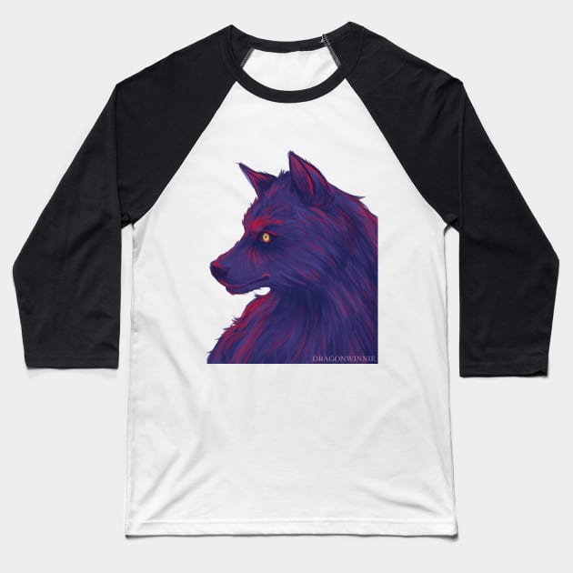 Wolf Baseball T-Shirt by DragonWinnie